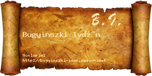 Bugyinszki Iván névjegykártya