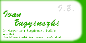ivan bugyinszki business card